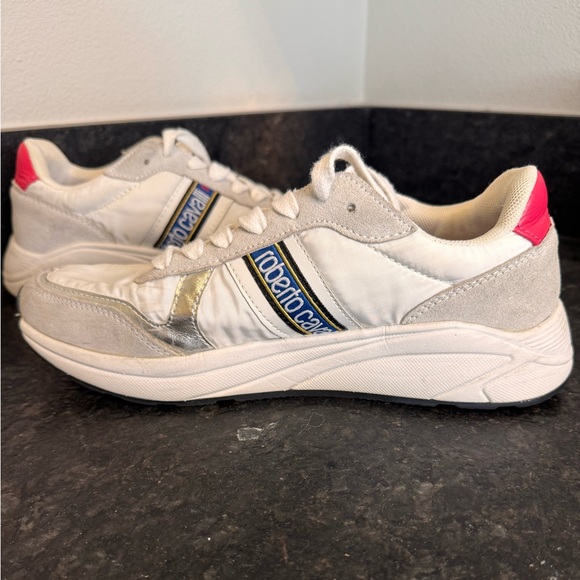 Roberto Cavalli Sport White and Silver Athletic Shoes - Picture 11 of 13